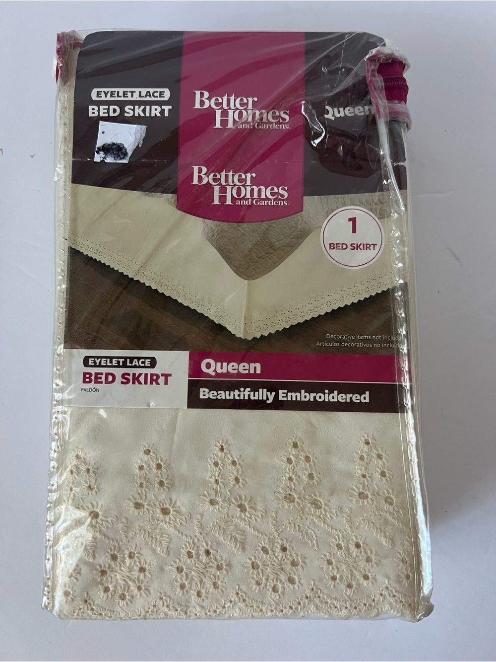 Better Homes And Gardens Queen Eyelet Lace Bed Skirt - Cream